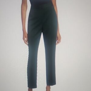 Elie Tahari Emmy Flat Front Pleated Straight Leg Trousers Emerald Green Size 6